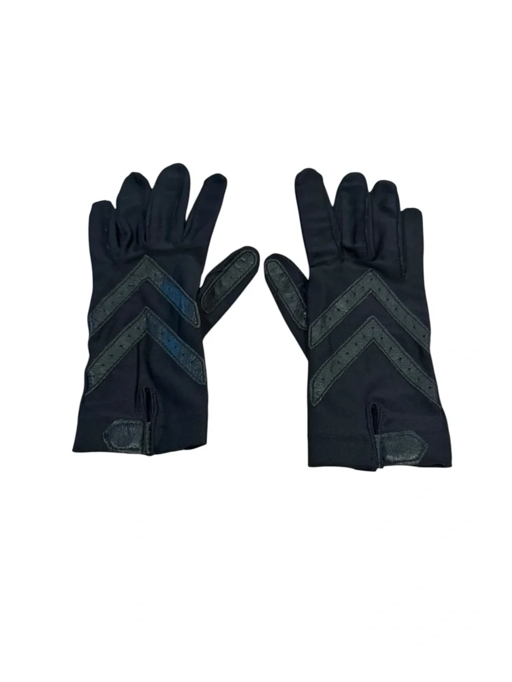 Vintage Black Chevron Detail Driving Gloves